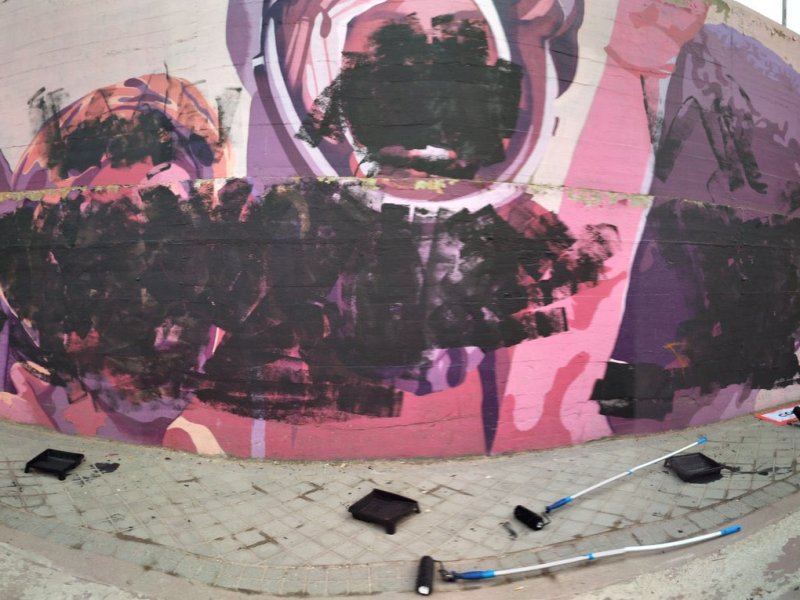 Destrozan el mural feminista de Ciudad Lineal