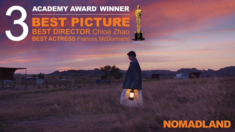 Nomadland se lleva tres premios Oscar en la 93 edición de los Premios Oscar